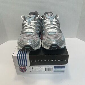 New In Box! K-Swiss Women's Keanu II Low Court Shoes Size 7 Aqua Silver Black